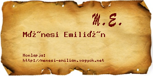 Ménesi Emilián névjegykártya